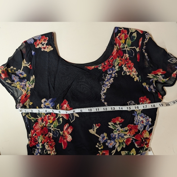 Vintage Eva Blue Floral Maxi Dress Beaded - Picture 10 of 11